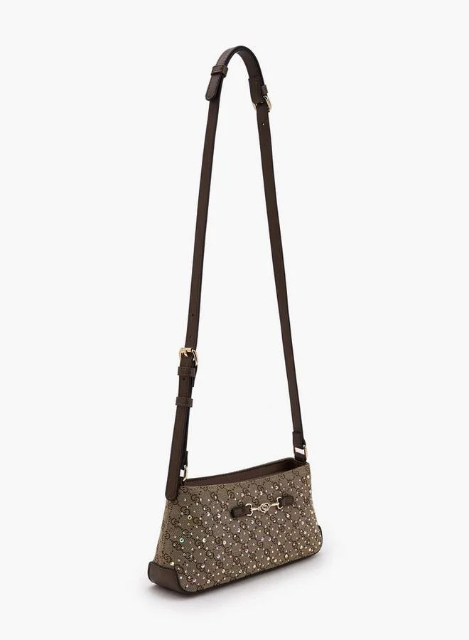 سيليست Diamante Embellished Crossbody Bag With Zip Closure Ramadan Collections